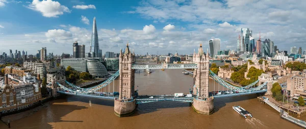 Uitzicht Vanuit Lucht Tower Bridge Centraal Londen Vanaf Zuidelijke Oever — Stockfoto