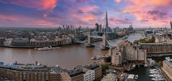 Vue Aérienne Pont Tower Centre Londres Depuis Rive Sud Tamise — Photo