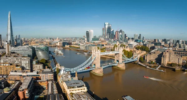 Повітряний Панорамний Вид Лондон Річку Темза Англії Велика Британія — стокове фото