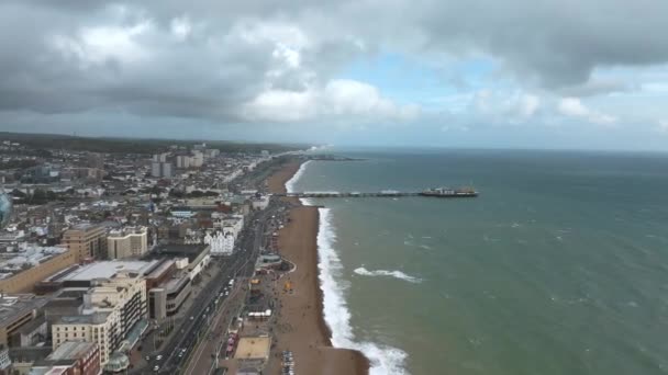 Flygfoto Närbild Video British Airways I360 Observationsdäck Brighton Storbritannien Vackert — Stockvideo