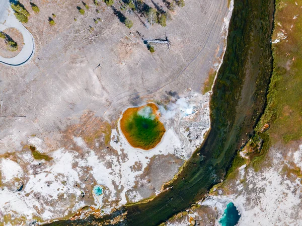 Beautiful Geysers Hot Water Steam Pools Thermophilic Bacteria Upper Geyser — Stock Photo, Image