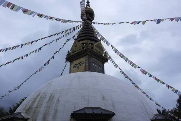 Nepal Padiglione Tibet Tetto Rotondo Bianco Torre Del Tempio Spirituale — Foto Stock