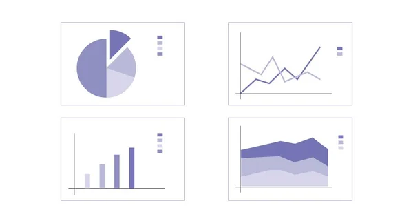 Graphiques Données Violet Sur Diapositive Présentations — Image vectorielle