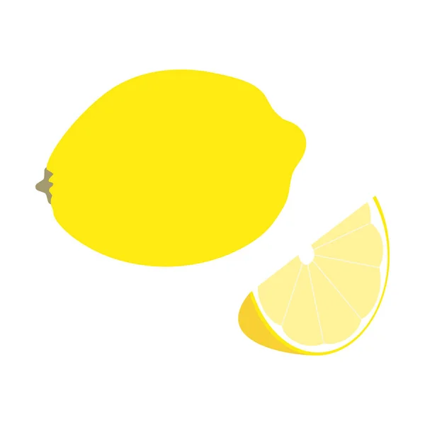 レモンベクトルは白を基調としたフラットデザインで — ストックベクタ