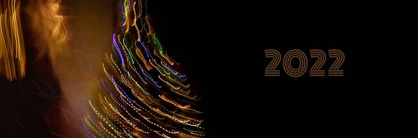 Αφηρημένο Φόντο Των Χριστουγέννων Φώτα Μεγάλη Έκθεση Πολύχρωμο 2022 Αριθμός — Φωτογραφία Αρχείου