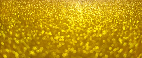 Holiday Gold Glowing Glittering Backdrop Defocused Background Glitter Blurred Bokeh — Stockfoto