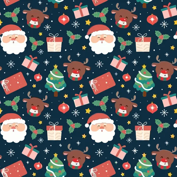 Dark Blue Background Pattern Christmas Gifts — Stock Photo, Image