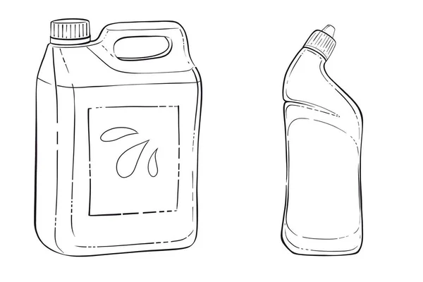 Plastic fles Cleanser contour outline icoon zwarte kleur — Stockfoto