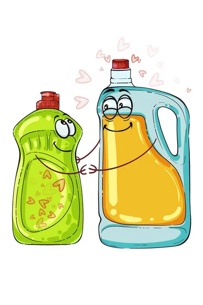 Botellas coloreadas emociones amor etiqueta — Foto de Stock