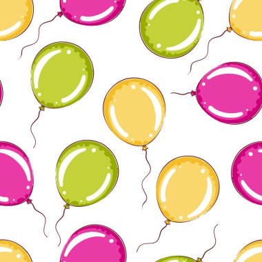 Seamless Pattern Balloon Multicolored Balloons