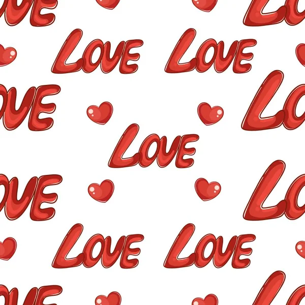 Seamless pattern inscription love on white background — Stockfoto