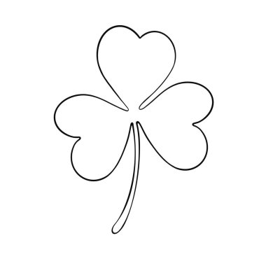 Clover sheet contour isolated on white background