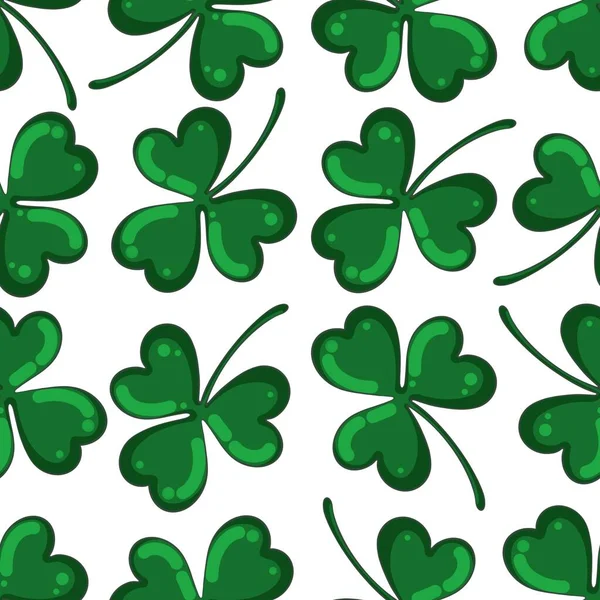 Seamless Pattern of Green Clover Leaves — Foto Stock
