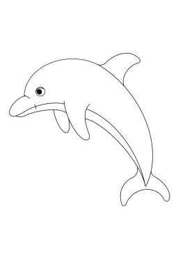 Dolphin Black Outline Coloring Page