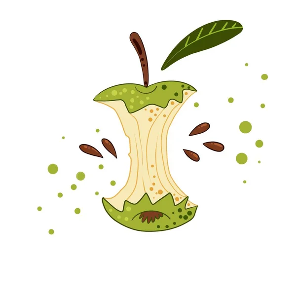 Una scheggia di mela verde isolata su uno sfondo bianco — Foto Stock