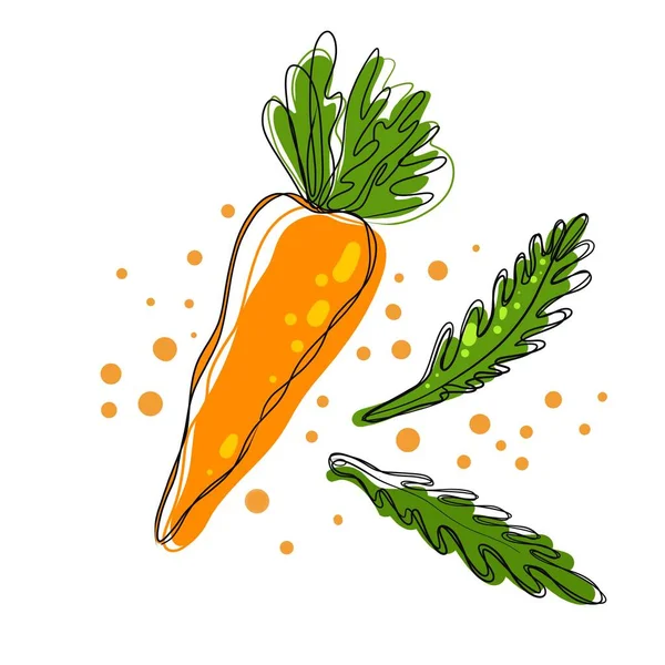 Набір моркви з набором листя абстракція ізольовані — стокове фото