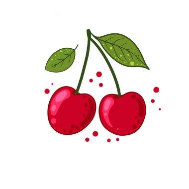 Beyaz bir arka plan üzerinde izole yaprakları vişne