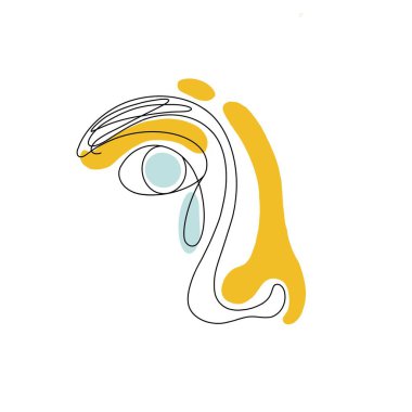 Satır Sanatı Süreklilik Çizgisi Göz Şablonu Gözyaşı