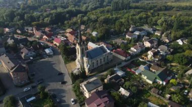Lutck şehri havadan vuruldu. İncil 'in Kilise Evi. Ukrayna