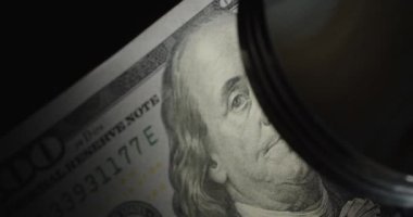 USD nakit makro görüntü. Yeşil 100 dolar nakit. ABD keman parası