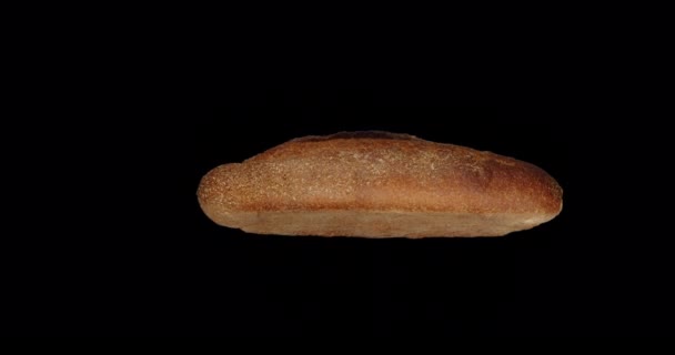 Pšeničný chléb, otáčení kolem, alfa kanál. — Stock video