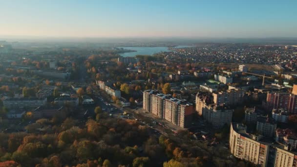 Höststaden Rivne Ukraina Istanbuldistriktet Högkvalitativ Film — Stockvideo