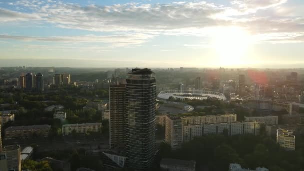 Aerial Disparó Ciudad Kiev Estadio Imágenes Alta Calidad — Vídeos de Stock