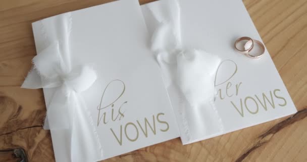 Tenderly Decorated Wedding Invitation Letters — Stockvideo