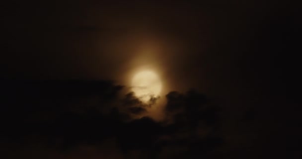 Una Luna Llena Apareció Cielo Negro Noche — Vídeos de Stock
