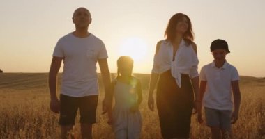 friendly happy family spends weekend together