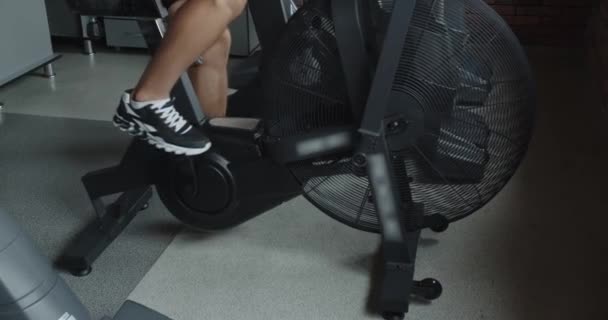 Person Pedals Exercise Bike Gym Cardio Training Pumping Leg Muscles — 비디오