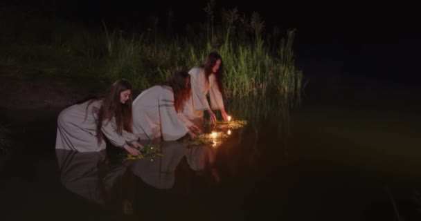 Ancient Ukrainian Traditions Feast Ivan Kupala — ストック動画
