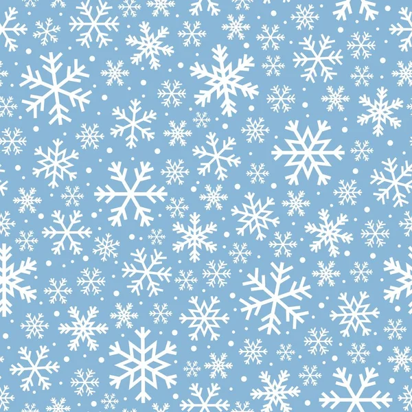 Απρόσκοπτη Μοτίβο Την Εικόνα Των Νιφάδων Χιονιού Παστέλ Μπλε Φόντο — Διανυσματικό Αρχείο