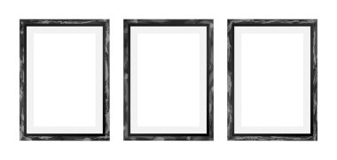 Fotoğraflar ve resimler için grunge tarzında üç adet duvar iskeleti. Vektör illüstrasyonu.