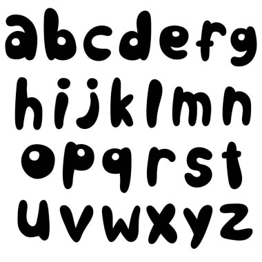 İngiliz alfabesi. Doodle yazı tipi. Vektör illüstrasyonu.