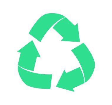 Geri dönüşüm sembolü, Green Arrow. Vektör illüstrasyonu.