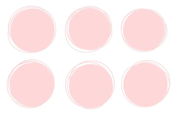 Set Van Zes Frames Vorm Van Een Cirkel Lijnen Achtergrond — Stockvector