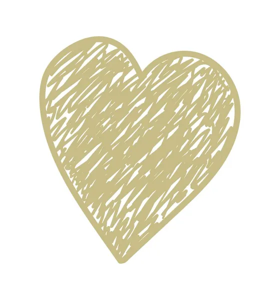Иллюстрация Изображающая Каракули Золотого Сердца Дизайн Украшения Фон Текста Открыток — стоковый вектор