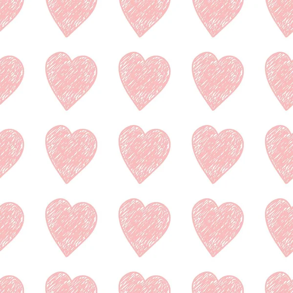 Seamless Pattern Image Hearts Style Sketch Cute Print Textiles Clothing — Stock Vector