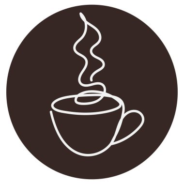  Basit bir kahve fincanı silueti. Bir kafe ve dükkan için logo olarak kullanılabilir..