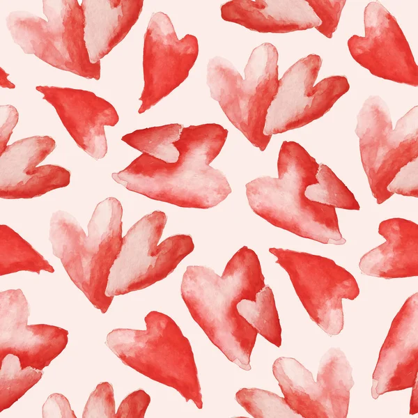 Seamless Pattern Watercolor Hearts Design Valentine Day Mother Day Design — Stock Photo, Image