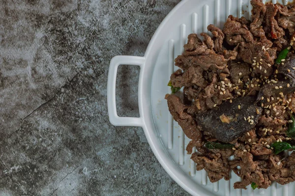 Plat Bulgogi Boeuf Alimentaire Coréen Sur Assiette — Photo