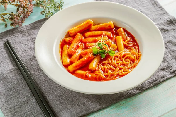 Kue Nasi Stir Goreng Korea Tteokbokki — Stok Foto