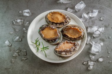 Denizden taze deniz ürünleri.