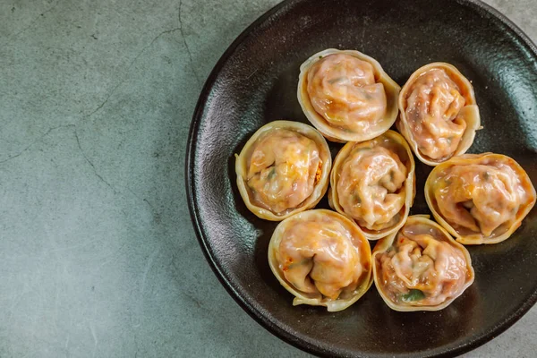 Dumplings Estilo Coreano Hechos Con Relleno Que Incluye Kimchi — Foto de Stock