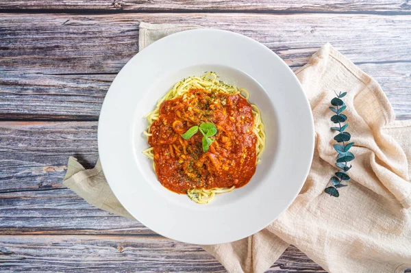 Leckere Spaghetti Mit Bolognese Sauce — Stockfoto