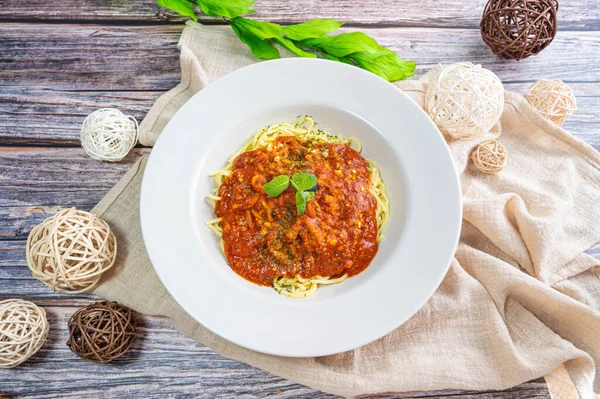 Leckere Spaghetti Mit Bolognese Sauce — Stockfoto