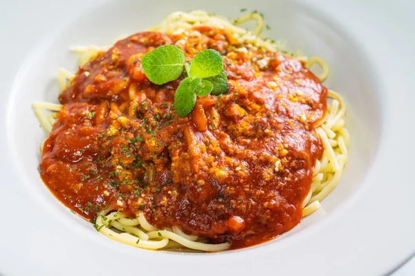 Leckere Spaghetti Mit Bolognese Sauce — Stockfoto