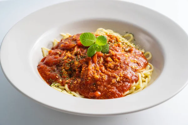 Leckere Spaghetti Mit Bolognese Sauce — Stockfoto