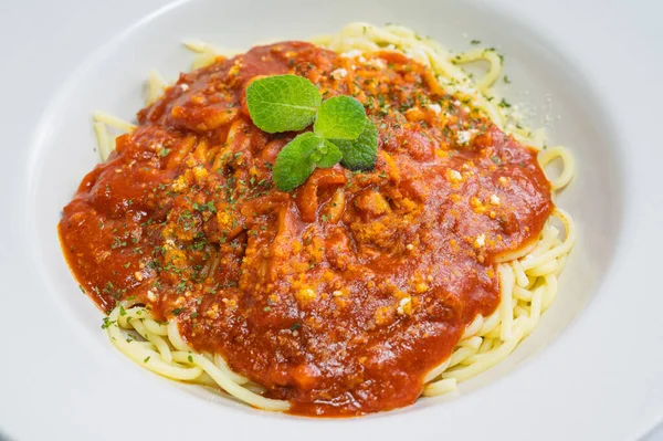 Leckere Spaghetti Mit Bolognese Sauce — Stockfoto